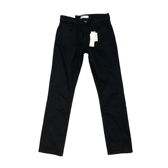 Zara The Slim Full Length Black Denim Jeans NWT Size 6 (38) - Picture 1 of 7